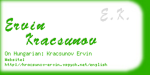 ervin kracsunov business card